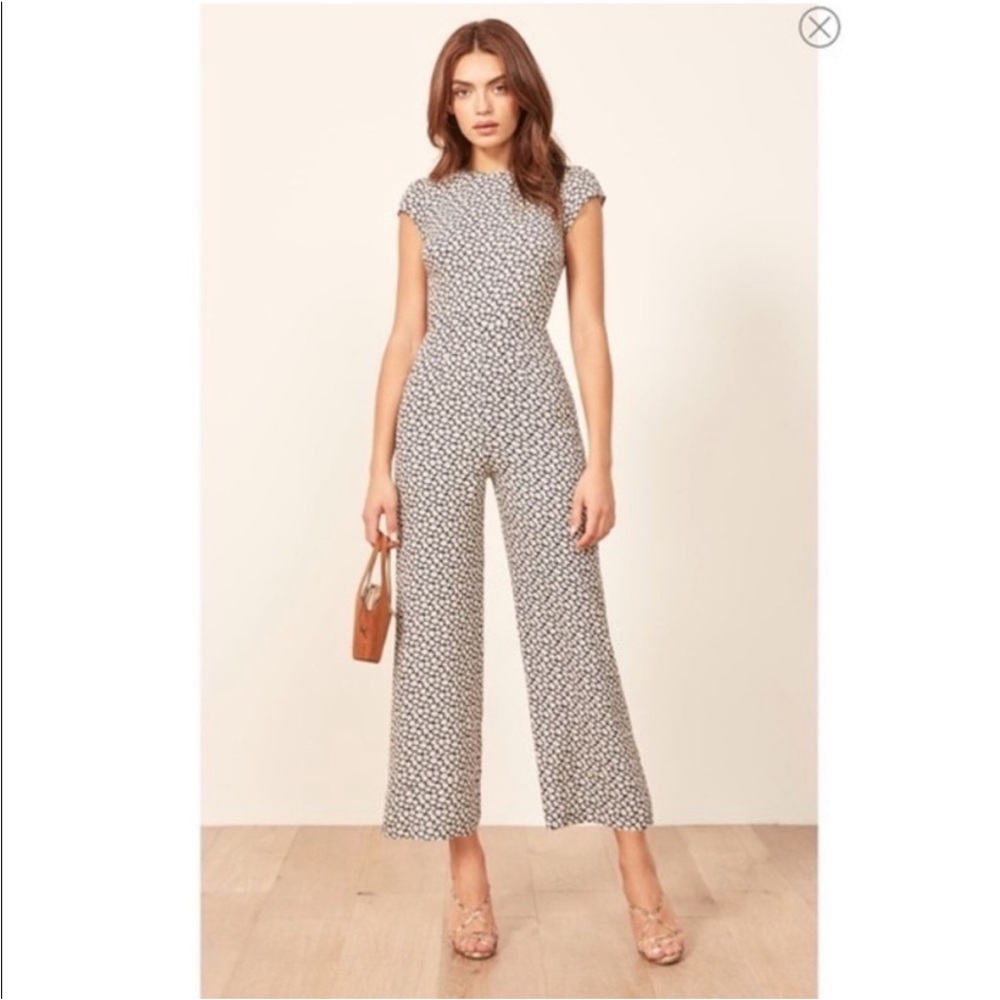 Reformation Mayer Wide Leg Open Back Jumpsuit Quito Floral